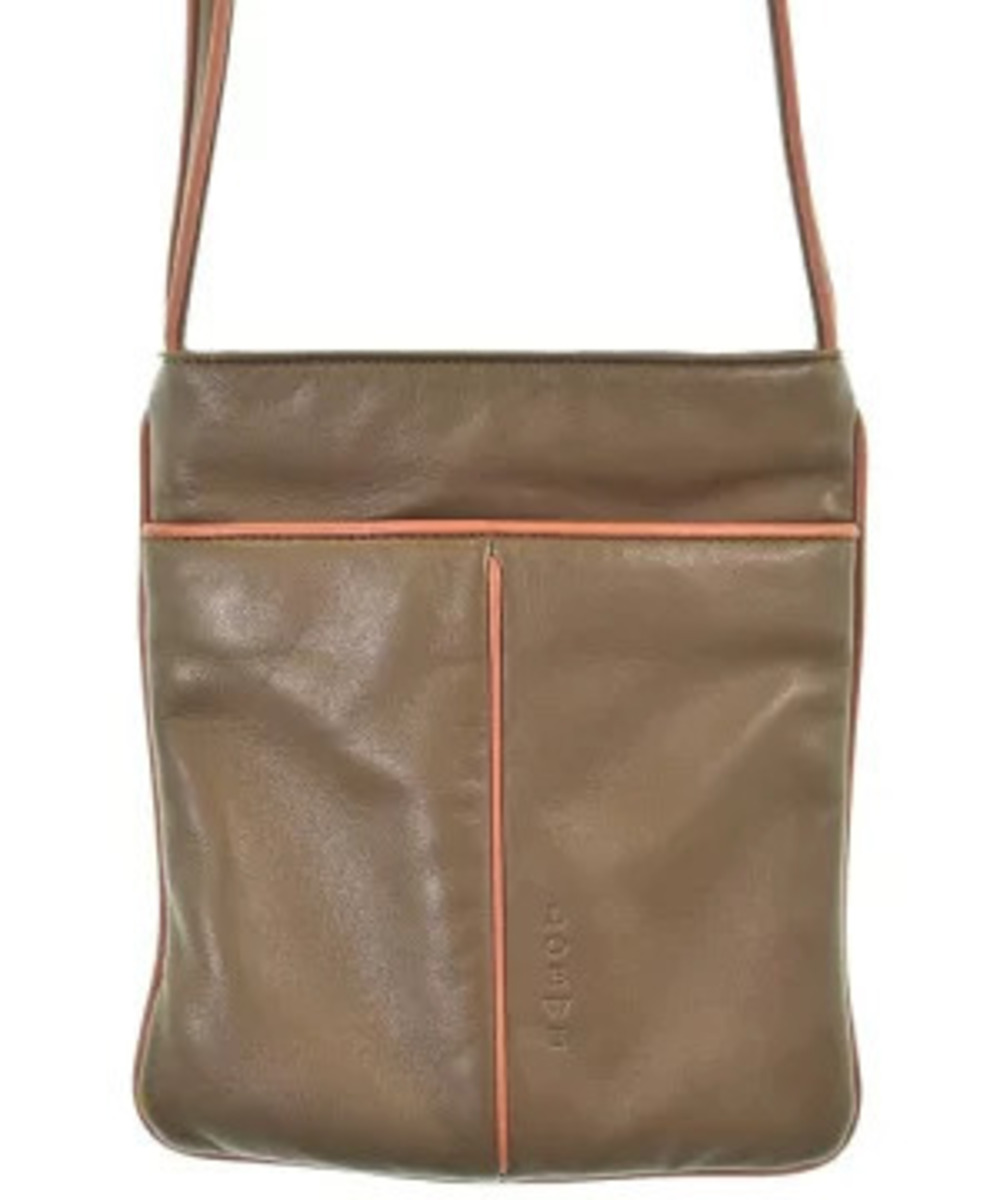 Loewe leather shoulder bag prominent piping Brown